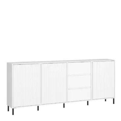 Avenale Sideboard 3 Door 3 Drawer in Alpine White High Gloss