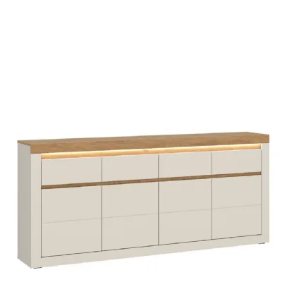 Naxxar Sideboard with 4 Doors and 4 Drawers in Cashmere and Stone Oak