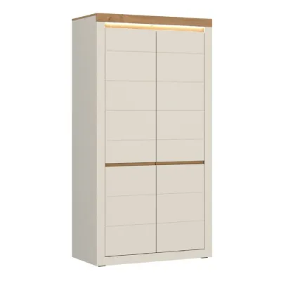 Naxxar Wardrobe with 2 Doors in Cashmere and Stone Oak
