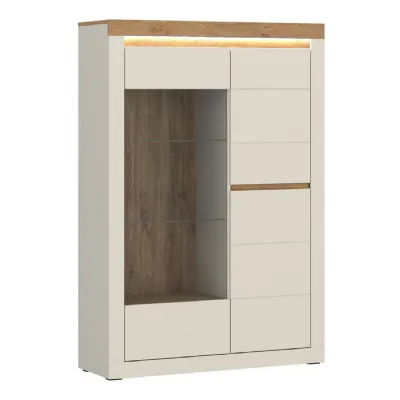 Naxxar Display Cabinet with 2 Doors (RH) in Cashmere and Stone Oak