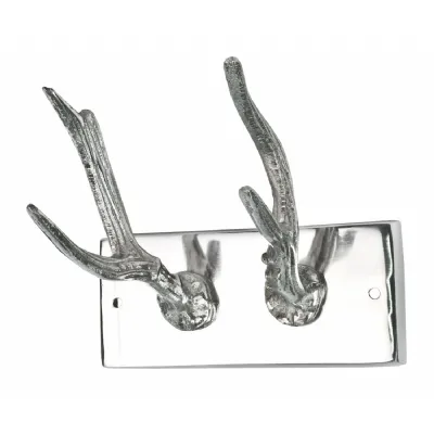 Aluminium 2 Horn Hook Wall Hanger 16cm