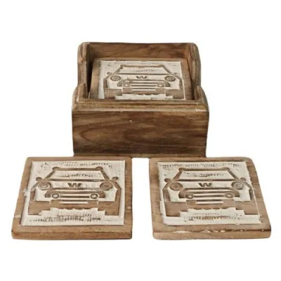Set of 6 Car Coasters 11cm
