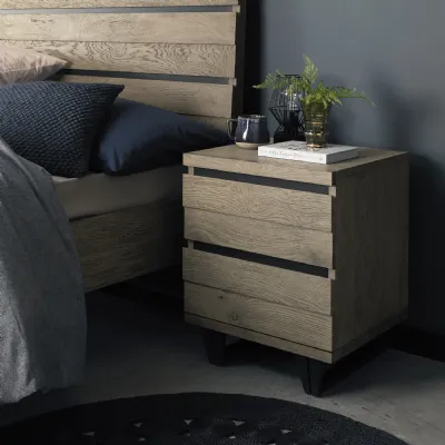 Weathered Oak 2 Drawer Bedside Table Chest