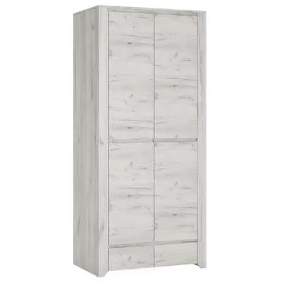 White Oak 2 Door 2 Drawer Fitted Wardrobe With Adjustable Shelves