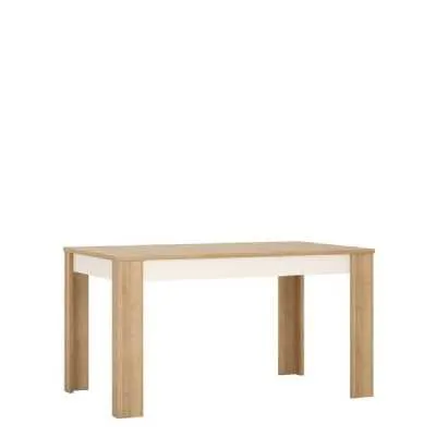 Modern Extending Dining Table 140 to 180cm Oak White High Gloss