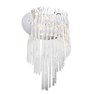 Crystal Spiral Tubes Ceiling Light with Nickel Support