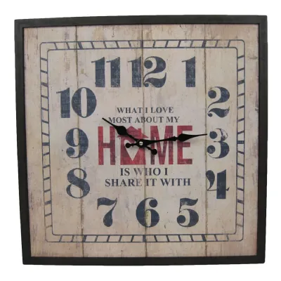 Wooden Clock What I love 45cm