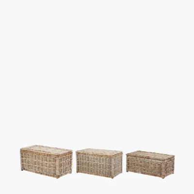 Tobs S 3 Grey Kubu Rattan Basket Chests