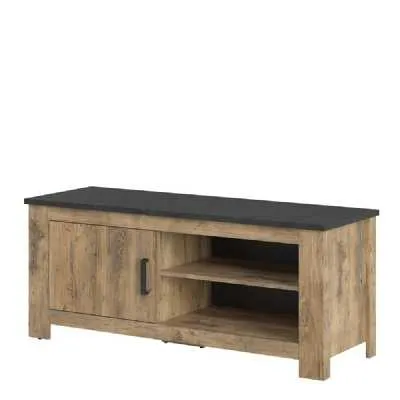 1 door 138 cm TV cabinet in Chestnut and Matera Grey