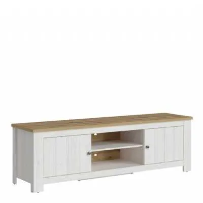 Celesto 2 Door Wide TV Unit in White and Oak