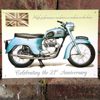 Triumph Twenty One 3TA Metal Sign 41cm