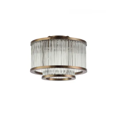 Brushed Muted Metal And Glass Rods Flush Fitting