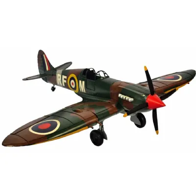 1940 Green and Brown Tin Plate Spitfire Monoplane 125cm