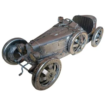 Polished Metal 1920's l Vintage Boat Tail Grand Prix Race Car 60cm