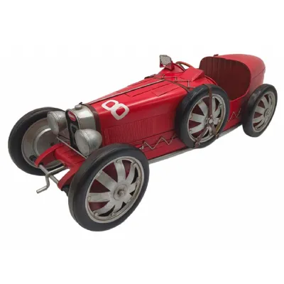 Red Metal 1920's Boat Tail Grand Prix Race Car 60cm