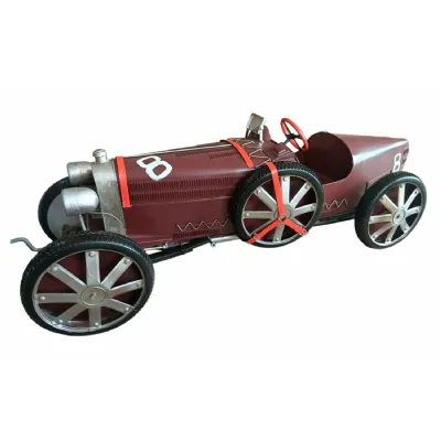 Dark Plum 1920's Metal Vintage Boat Tail Racing Car 128 cm
