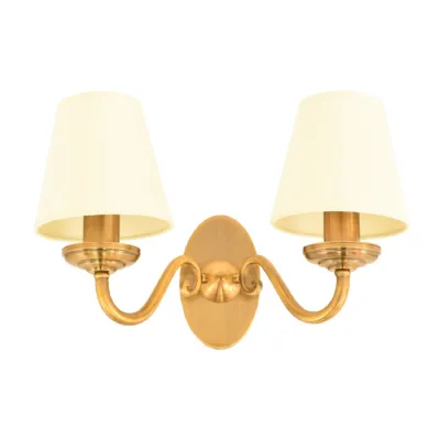 Ant Brass Two Arm Wall Lamp