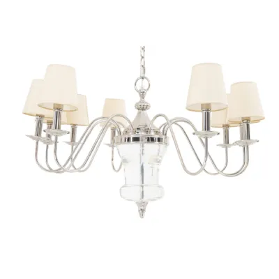 Silver Metal 9 Branch Lights Chandelier