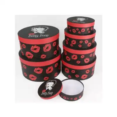 Betty Boop Round Storage Boxes x 7