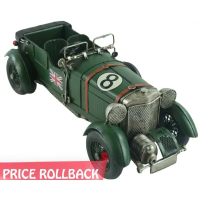 Vintage British Racing Green Car 32cm