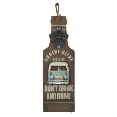 Camper Van Design Wall Bottle Opener 32cm