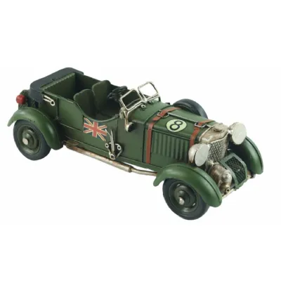 Vintage Brooklands Blower Racing Green Car 23cm