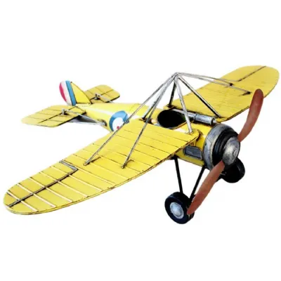 Vintage Biplane Yellow 30cm