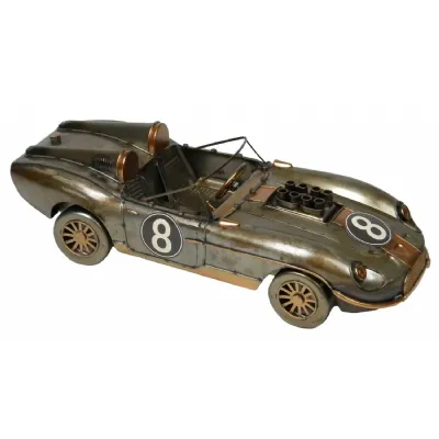 Racing Car Polished Metal 31cm
