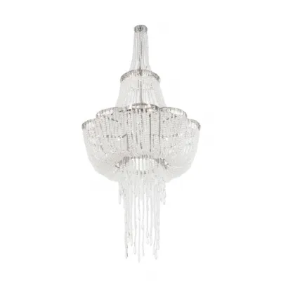 Clear Crystal 11 Bulb Feature Chandelier with Chrome Accent