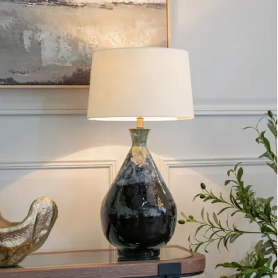 Aketa Blue Glaze Table Lamp (Base Only)