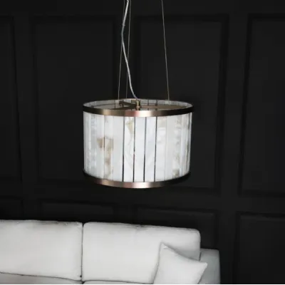 White Alabaster 4 Lights Cylindrical Design Chandelier