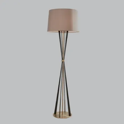 Antique Bronze Metal Geometric Based Floor Lamp