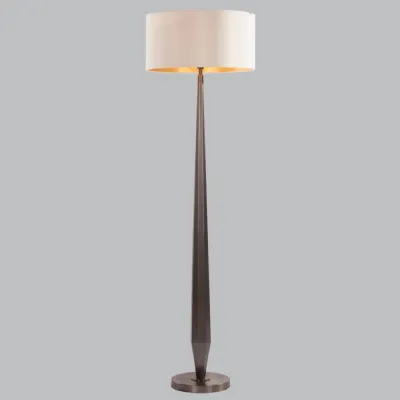Dark Brass Metal Floor Lamp Tapered Base
