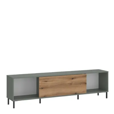 Darwin TV Cabinet 1 Door 50cm High in Green Oak
