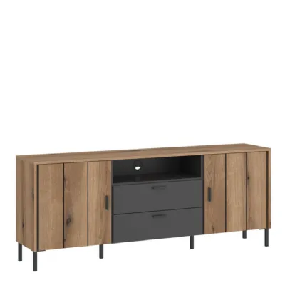 Arundel TV Cabinet 2 Door 2 Drawer 158cm Wide in Oak Grey