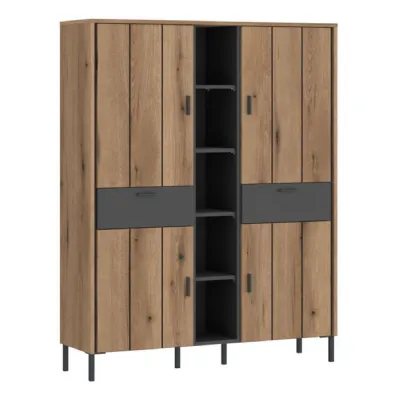 Arundel Wardrobe 4 Door 2 Drawer in Oak Grey