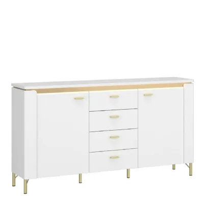 Lazio Sideboard 2 Door 4 Drawer in Alpine White White Gloss