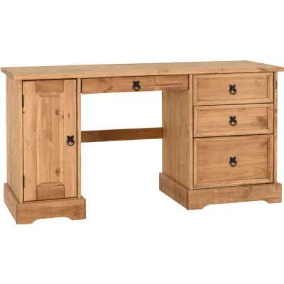 Corona Computer Desk Distressed Waxed Pine