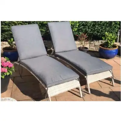 Roma Luxury Rattan Pair Of Sun Loungers