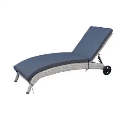 Roma Luxury Rattan Pair Of Sun Loungers With Wheels