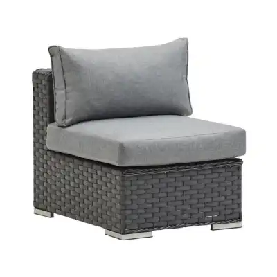 Homely Rattan Armless Sofa Piece in Grey