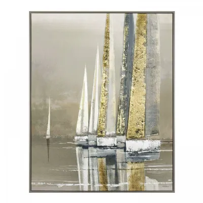 Golden Sails Framed Canvas Wall Art