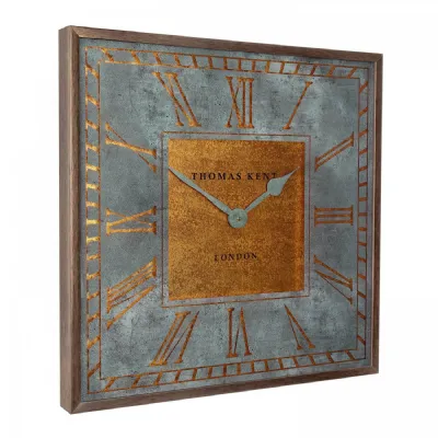Silver and Gold Thomas Kent London Grand 60cm Square Wall Clock