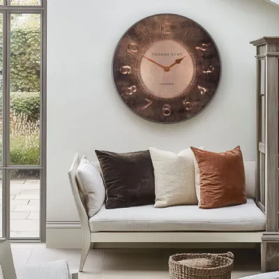 Sovereign Gold Metal Coffee Rim Round Wall Clock 74cm Dia