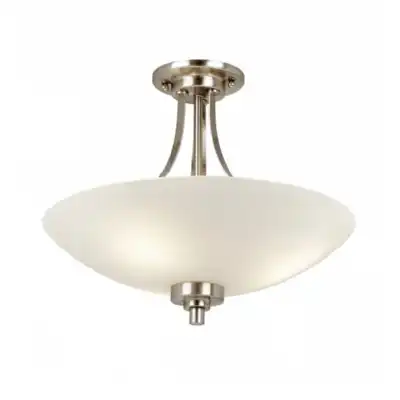 Satin Chrome White Glass Shaded Single Ceiling And Wall Lamp