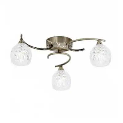3 Ceiling Lamp Antique Brass