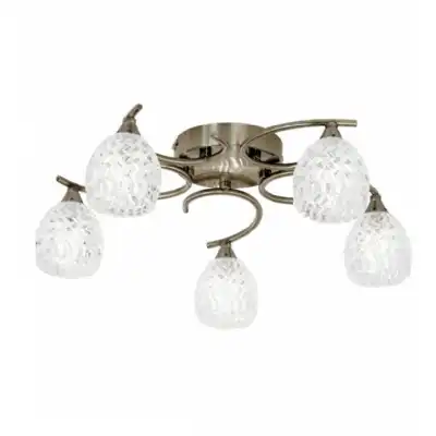 5 Ceiling Lamp Antique Brass