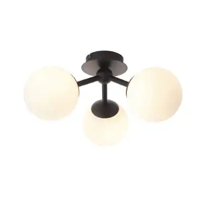Black Bathroom 3 Ceiling Light Black Large