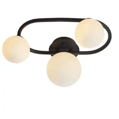 Black Bathroom 3 Ceiling Light Black Small