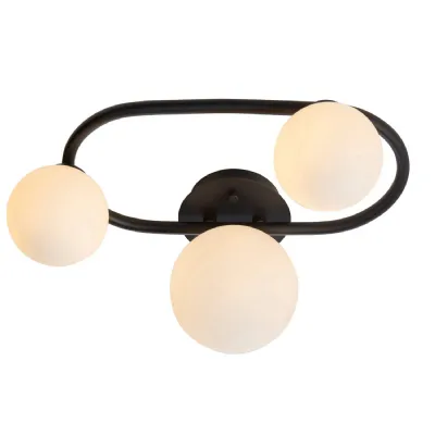 Pulsa Bathroom 3 Ceiling Light Black 175x359x252mm